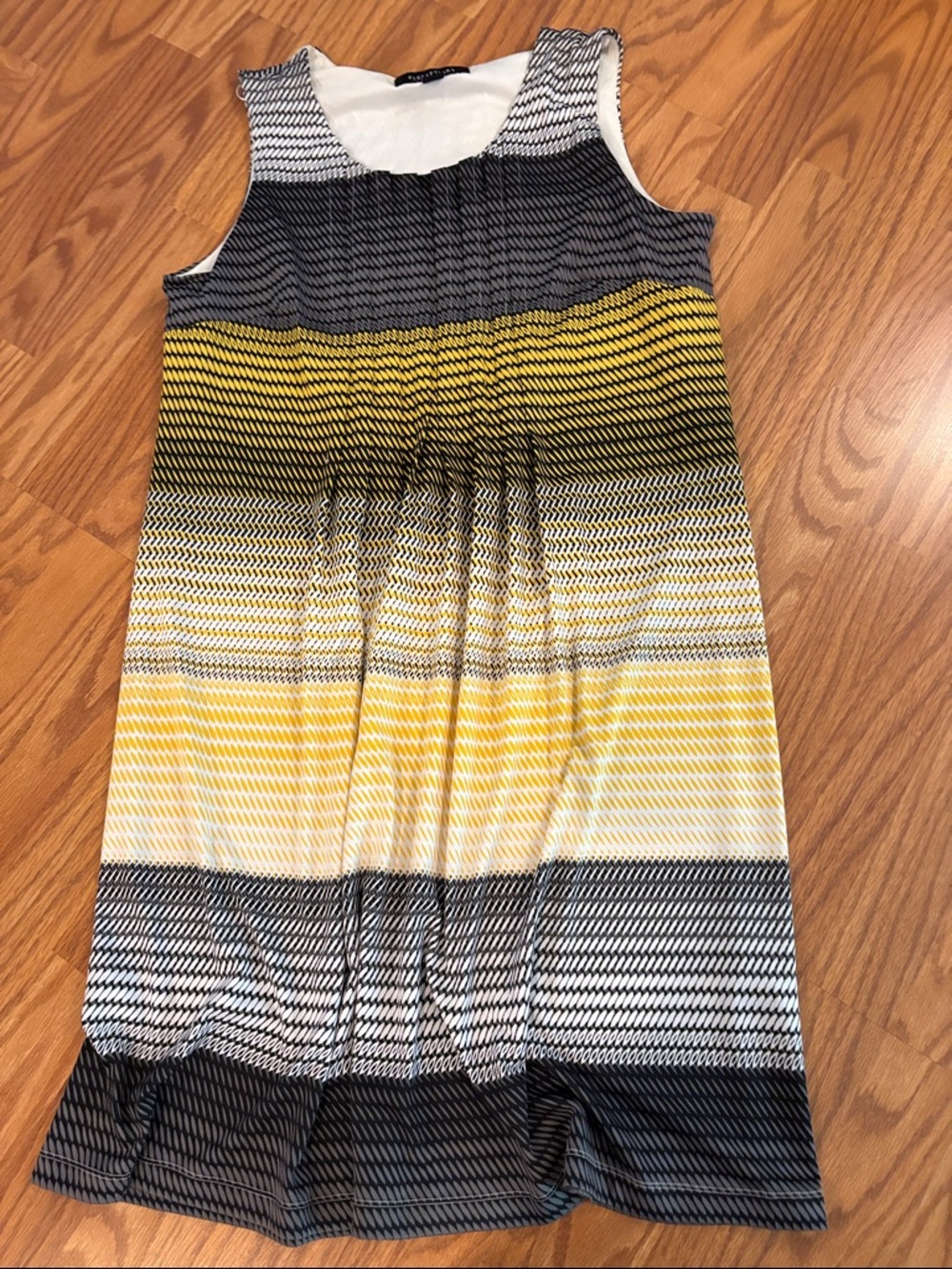 Perceptions Black & White Patterned Sleeveless Dress